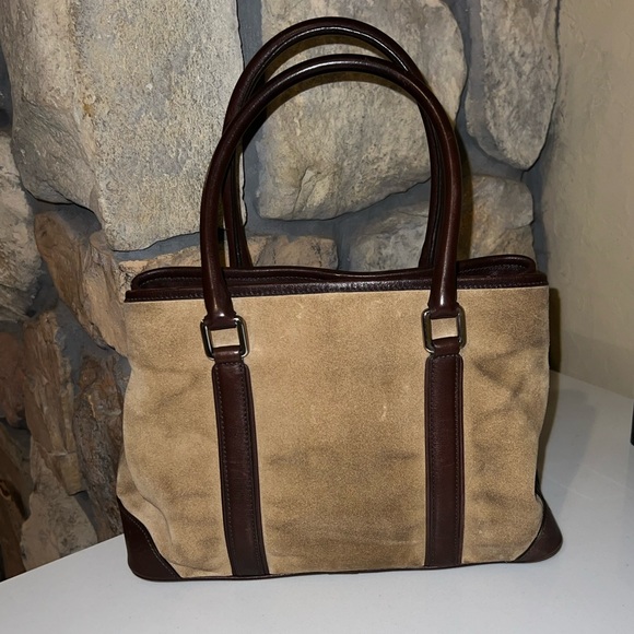 Vintage Y2K Coach Hampton Suede Satchel Bag - Picture 2 of 12